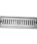 Oreilet Linear Shower Drain 12 Inch Floor Drain with Hair Catcher in stainless steel, featuring a sleek rectangular design.