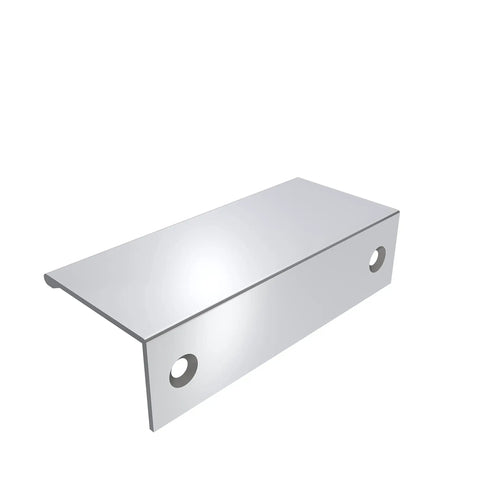 Polished Chrome Edge Pull Cabinet Handle for Flat Panel Cabinets, 3 Inch Center to Center, Contemporary Drawer Pull, Side View