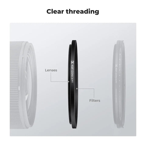 67 To 82mm Step Up Ring Adapter Set Aluminum Alloy Lens Filter Converter For 67mm Lenses shown with threading details