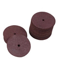 Stacked brown abrasive discs from 36 Piece Heavy Duty Cutting Discs And Grinding Wheels Set For Metal, Wood, And Ceramics.