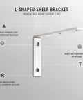 Stainless Steel L Shaped Shelf Brackets Heavy Duty Wall Mount Supports For Floating Shelves Built To Last And Keep Things Level
