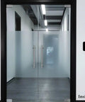 Glass door with All In One Door Access System Kit with Fingerprint, RFID Card and Password Entry, installed for security.