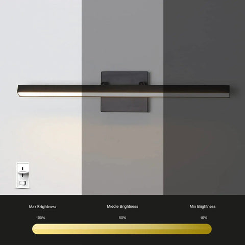 24 Inch Black Vanity Light For Bathroom, Modern LED Wall Sconces With Rotatable Heads, 3000K Soft White, 20W Dimmable