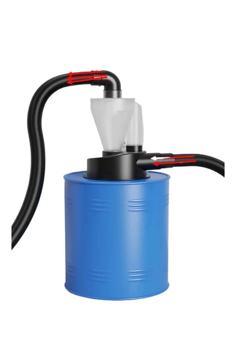 2.5 Inch Double Filtration Cyclone Dust Collector For Woodworking And DIY Garage Workshop Turbocharged Suction Heavy Duty Industrial Separator Canister With Hose Included