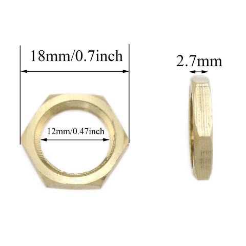 One Quarter Inch Brass Pipe Fittings With Female Threads Hex Lock Nuts And Flange Lock Nuts 16 Piece Set
