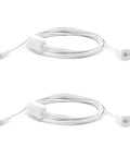10 Foot T5 T8 LED Tube Power Extension Cord With On Off Switch US Plug; two coiled cords with US plugs and switches, pack of 2