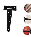 8 Pack 5 Inch Black Painted Galvanized T Type Weld On Hinges For Wood Shed Barn Doors Durable Easy Install Reversible Open Direction