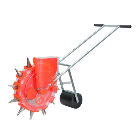 Walk-Behind Garden Seeder With Adjustable Spacing For Corn And Soybeans Easy Push Planter For Precise Row Spacing Durable Metal Tool