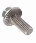Super Heavy Duty M6 Stainless Steel Hex Flange Bolt with integrated washer, 16mm length for DIY projects and repairs.