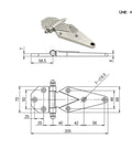 Heavy Duty Stainless Steel Or Zinc Alloy Hinge For Engineering Equipment Doors And Refrigerated Truck Compartments 1 Piece Zinc Alloy Built Like A Tank For Heavy Doors And Cabinets Durable Industrial Grade, 205mm