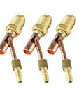 Heavy Duty Copper Tig Torch Quick Connectors For Water Cooled Welding Machines Including Male Cable Gas Separator Adapter Fits Wp9 Wp17 Wp26 Models, showing three durable copper connectors.