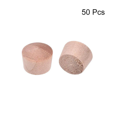 Wood Button Top Plugs Seven Sixteenths Inch Hardwood Plugs For Craft And Woodworking, Nine Twenty Fifths Inch Height, 50 Piece Pack