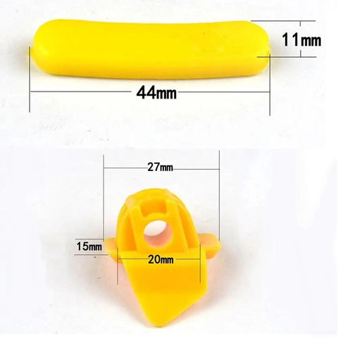 20 Pack 27mm Nylon Rim Guard Inserts For Tire Machines Yellow Color showing dimensions and design details.