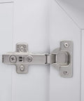 Soft Close 105 Degree European Full Overlay Concealed Cabinet Hinges With Mounting Plate Clip On 2 Pairs 4 Pieces Frameless Design 35mm Cup 14-22mm Door Thickness Mounting Screws Included installed on white cabinet