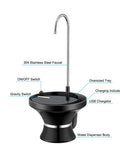 Automatic Electric Drinking Water Dispenser Pump For 2 To 5 Gallon Jugs USB Rechargeable with visible faucet and controls