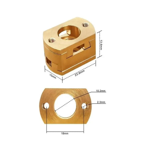 Sturdy 5 Pack Odomium Coupler For Ender 3 V2 CR10 Square Joint Fits T8 Screw Shaft Z Axis Hotbed Upgrade Parts Easy Snap To Fit Durable Build, brass coupler 23.8mm x 15mm