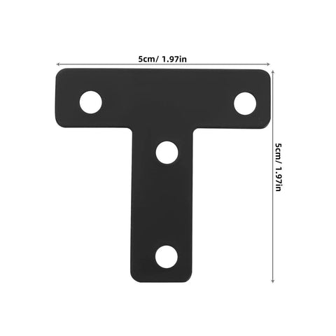 Beefy Heavy Duty Black T Shape Corner Brackets 20 Pieces Stainless Steel With Screws Small Flat Corner Braces For Wood Furniture