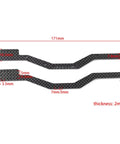 Carbon Fiber RC Car Chassis Frame Rails Upgrade For Wrangler Gladiator And Bronco 1 24 Scale with measurements shown