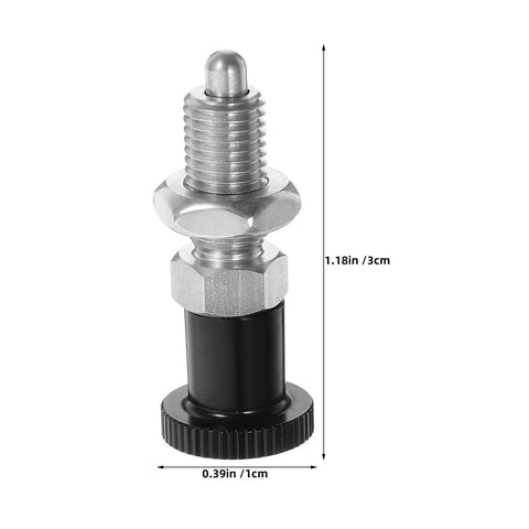 Bulletproof Stainless Steel Industrial Spring Plunger 2 Pack Featuring 4mm Pin And M6 Thread With Knurled Knob for quick indexing.