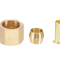 Brass Compression Fittings Set, 30 Piece All-In-One Kit with nut, sleeve, and insert for secure 1/4 inch connections in air and water.