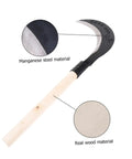 Long Handle Hand Scythe For Weeding And Cultivation Heavy Duty Manganese Steel Garden Tool with wood handle details