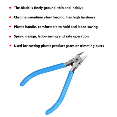 Beefy Diagonal Wire Cutter Pliers With Rebound Spring featuring blue handles and precise cutting edges for electricians and DIY enthusiasts.