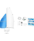 Two Blade 100W 12V Vertical Axis Wind Turbine With Controller, Low Noise Permanent Magnet Windmill for Marine RV and Home Use