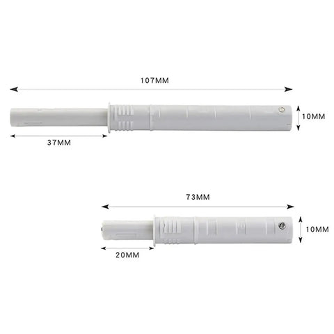 5 Pack Concealed Cabinet Push To Open Rebounders Killing Door Slam Noise For Kitchen Drawers And Furniture Doors Smooth Quiet Touch Release Hardware Easy Install Setup detailed dimensions with measurements shown.