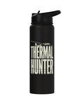 Black insulated stainless steel water bottle for sailplane pilots and glider fans, tough thermal hydration bottle for thermal soaring.