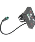 Large LED Display Meter For Electric Bikes 24V 36V 48V Multifunctional Computer With 5 Pin Connector, angled side view