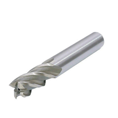 Pro Grade HSS Square Nose End Mill Set With 4 Flute Straight Cutters, 6 Imperial Sizes From One Eighth To One Half Inch for metalworking.