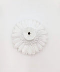 Front view of Daisy Design Vintage Resin Drawer Pulls And Cabinet Knobs Hand Painted White for country kitchen cabinets.