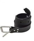 Black Diving Weight Belt with Quick Release Stainless Steel Buckle for Free Diving and Spearfishing, rubber belt, 53 inches long.