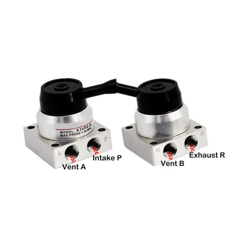 Super Cool 1/4 Inch Pneumatic Hand Valve Thread K34R6 Series Manual Control With Three Position Four Way Setup for fluid management.