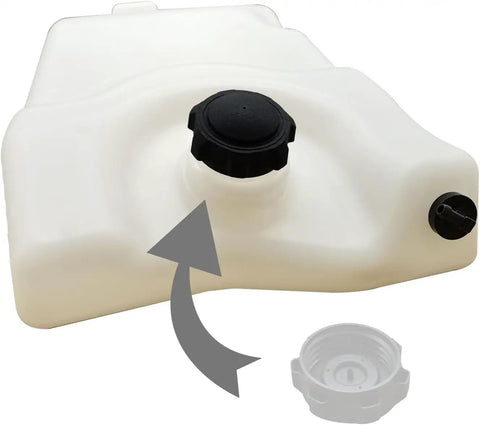 Gas Tank Assembly For Scotts Sabre L Series Riding Mowers GY21876 GY21102 GY20894 showing open cap and connector