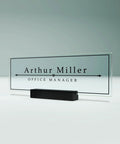 Personalized Acrylic Desk Name Plate For Office Decor With Font Options And Material Choices Ten By Three Point Five Inches Boss Vibes