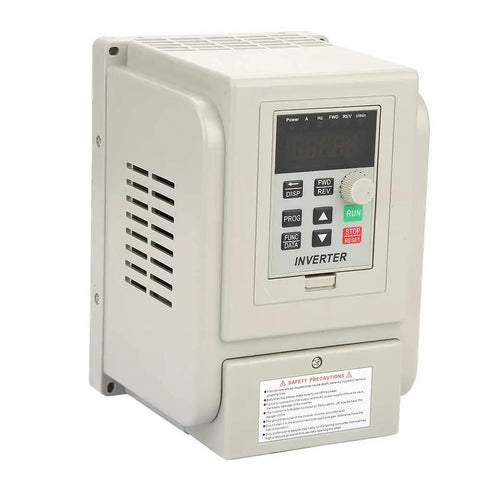 Pro Grade 3HP 2.2kW 220V VFD Drive Inverter Converts Single Phase to 3 Phase For 2.2kW AC Motors With AT1 2200X front view