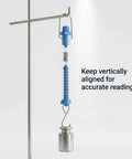 Tubular Spring Scale Set With 1N To 30N Range Dual Newton And Gram Readouts For Your Go To Physics Lab And Classroom Use Includes 1N 5N 10N 20N And 30N Scales Easy Zero Adjustment With Top Nut displayed vertically with weight