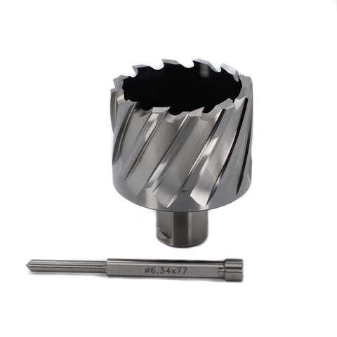 Oscarbide annular cutter; 2 in diameter, 1 in depth of cut, 3/4 in Weldon shank with pilot pin for magnetic drill press