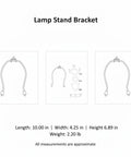 Illustration of Gold Metal Lamp Stand Bracket Set With Horn Style Mount And Adapters For Table And Floor Lamps, Easy Shade Assembly