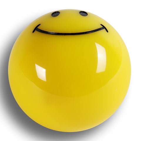 Universal JDM Racing Smile Face Yellow Resin Gear Shift Knob For Manual 5 Or 6 Speed Cars With Durable Acrylic Build