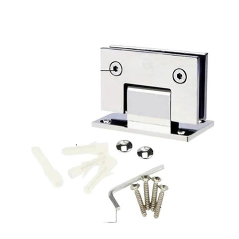 Pro Grade Shower Screen Hinges For Tempered Glass Doors Rock Solid Bathroom Clips Straight Up Adjustable Stainless Steel Hardware, includes screws and installation tools.