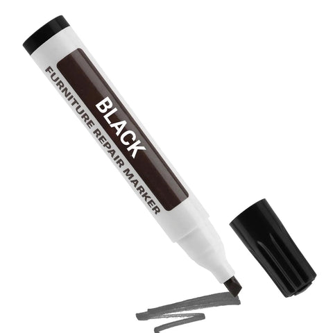 Scratch Fix Marker Pen For Wood Floors And Furniture, Quick Dry Filler Pen That Actually Stays Put, Recolor Marker, Black