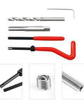 25-Piece M7 X 1.0mm Thread Repair Kit With Insert Set For Auto Repair And Engine Work Pro Grade Heavy Duty High Speed Steel Tools With Red Handle