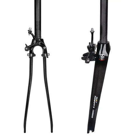 Carbon Fiber Fixed Gear Front Fork For 700C Road Bikes, Rock Solid Rigid Lightweight Build, 1 1/8 Inch Straight Steerer