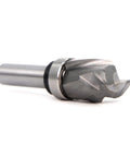 Compact Up And Down Compression Router Bit For Woodworking Carving Engraving With Hardened Steel Core For Flush Trim Finish On Any Direction Endgrain Perfect For Table Mount Or Handheld Tools, close-up view.