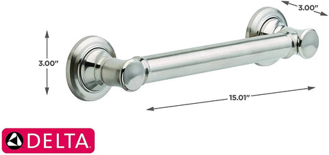 ADA Compliant Shower Grab Bar 12 Inch Stainless Steel With Concealed Screws Brilliance Finish Heavy Duty Support Up To 450 Lbs