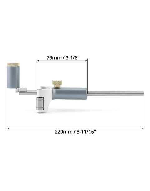 Adjustable Wheel Marking Gauge For Woodworking And Slick Rolling Stainless Steel Scriber, measuring 79mm x 220mm with precise scale.