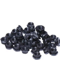 Dang Solid M3 Self Clinching Nuts For Rc Drone Fpv Frames And Quadcopter Sheet Metal Fasteners With Knurled Body To Lock Tight Under Vibration 40 Piece Set stacked in black color.