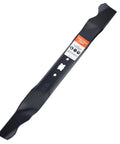 21 Inch Mulching Mower Blade Replacement For Troy Bilt TB Series Walk Behind, black metal, bow tie center hole, side view